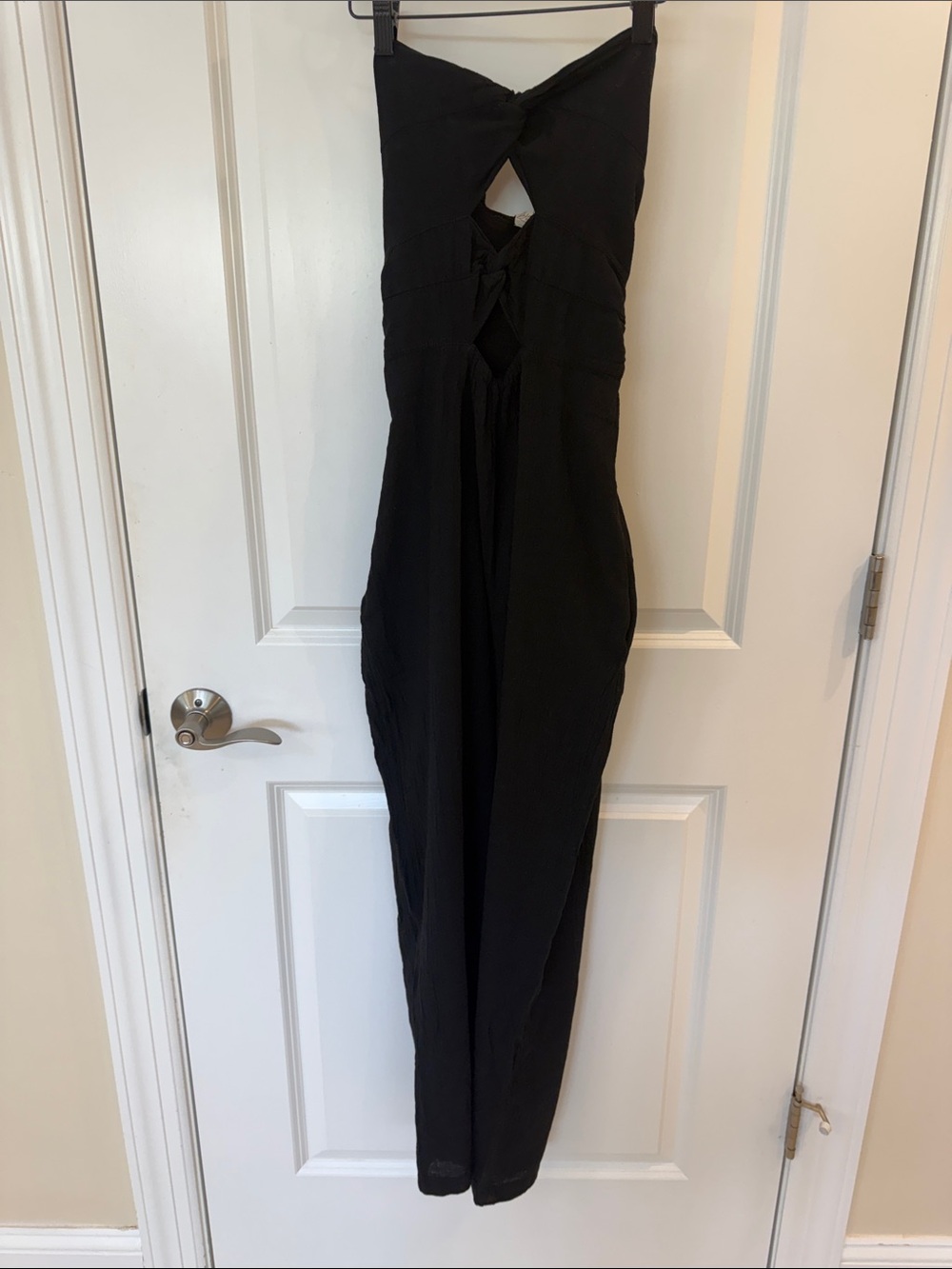 Blanco by nature Strapless Black Cutout Jumpsuit - Versatile Evening Romper